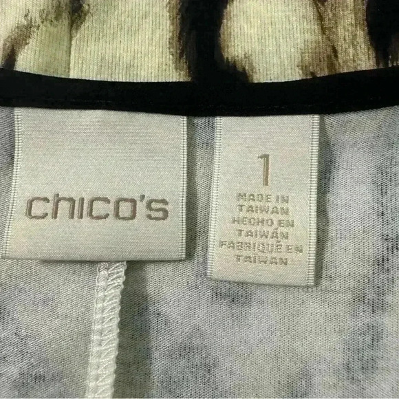 Chico’s Animal Print Long Sleeve Pullover Tunic High Low Hem Size 1 US S/M - Picture 9 of 11